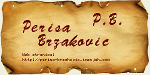 Periša Brzaković vizit kartica
